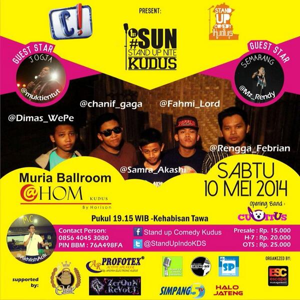 Sebagai media partner kami ada: <a href="/StandUpIndo/">IG: standupindonesia</a> <a href="/SUCJatengDIY/">StandUpJogjateng</a> <a href="/Simpang5tvpati/">simpang5tv</a> <a href="/Sekitar_Pati/">Pati Bumi Mina Tani</a> dan <a href="/halo_jateng/">Halo Jawa Tengah</a>