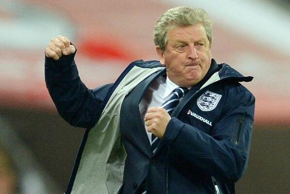 oddschecker's tweet photo. Roy Hodgson's reaction to the news he won't have to make an awkward call to Andros Townsend on May 12th! #Brazil2014 http://t.co/AEu6iqvoUb