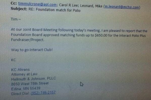 ChanInteract's tweet image. Way to go Interact Club! #bethechange #takingpoliobystorm