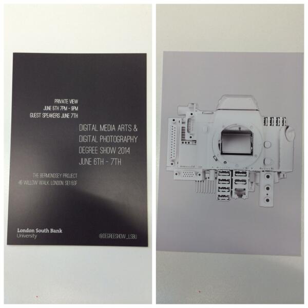 Invites are in the house. Getting the ball rolling! #degreeshow #lsbu 😎👌