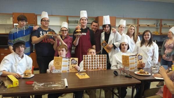 MichSilliker's tweet photo. Celebrating the last day of @PEIBurgerLove in our Culinary class at TOSH with some of our own burger love! http://t.co/rAUxWpdrek
