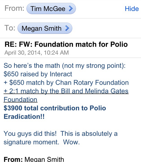 ChanInteract's tweet image. You guys did this! #SignatureMoment #TookPolioByStorm