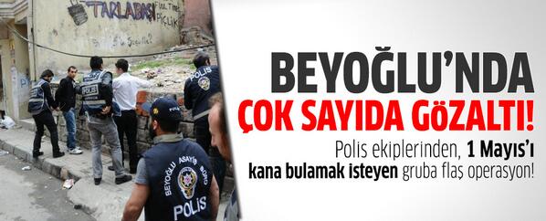 stargazete's tweet photo. 1 Mayıs'ı kana bulamak isteyen gruba flaş operasyon! Çok sayıda gözaltı var! http://t.co/4MsCD7tAlA http://t.co/Axn071z0FN