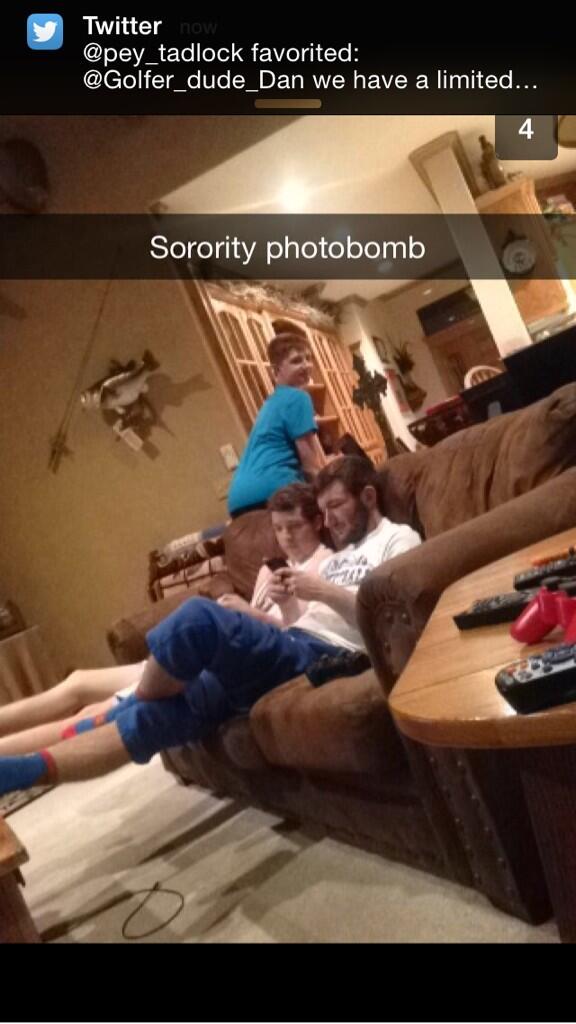 Cd_Woundedknees's tweet image. So Bryce was practicing his sorority poses last night. #workit #hesonly14
