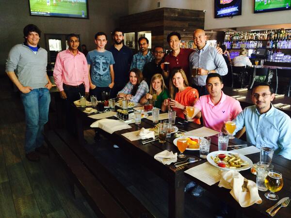 AvisoInc's tweet photo. Team Aviso launch day beer + burgers http://t.co/ufFo8Z052e
