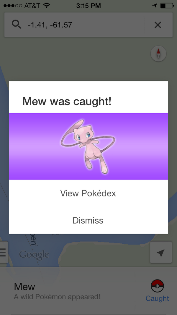 Eugeneee's tweet photo. @googlemaps A little late, but I caught Mew at the Amazon! http://t.co/SGaZ3PRMkr