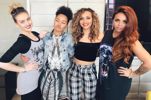 LMHQPICS's tweet photo. “@syco: Look who came in to see us today! IT’S ONLY @LittleMix! http://t.co/LIYXfSRNAr Make sure you #PreorderSalute http://t.co/ulATN76Fq0”