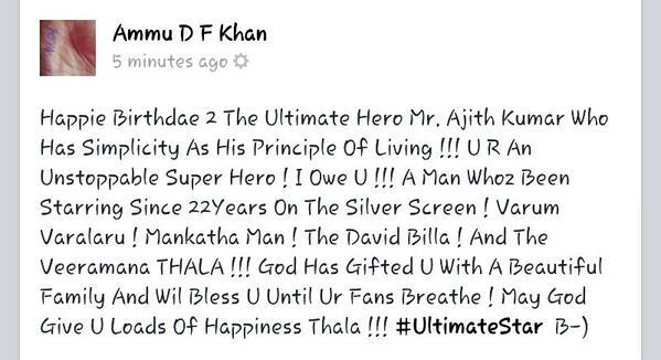 #HappyBirthdayThalaAjith A #Strong #Unstoppable Man ! May God Bless The #Humblest SuperHero :) #May1st2014 #ThalaDay