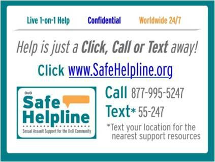 VTNGSAPR's tweet photo. Need help? Contact the confidential DoD Safehelp line at https://t.co/ttCOeF3KJu #1is2Many #SHARP #VTNG #vermont http://t.co/gOP0IoZZmh
