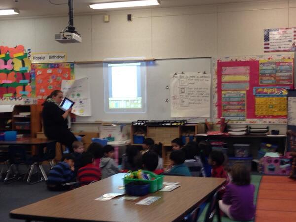 amyrudstem's tweet photo. iPad books in my classroom today! @BethCaruso1 http://t.co/cnomsooh0R