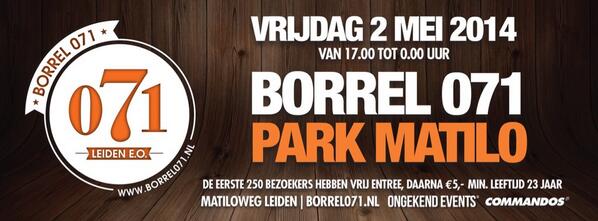 Borrel071's tweet photo. Aanstaande vrijdag gaan we borrelen! Park Matilo! http://t.co/xNus8GW97L