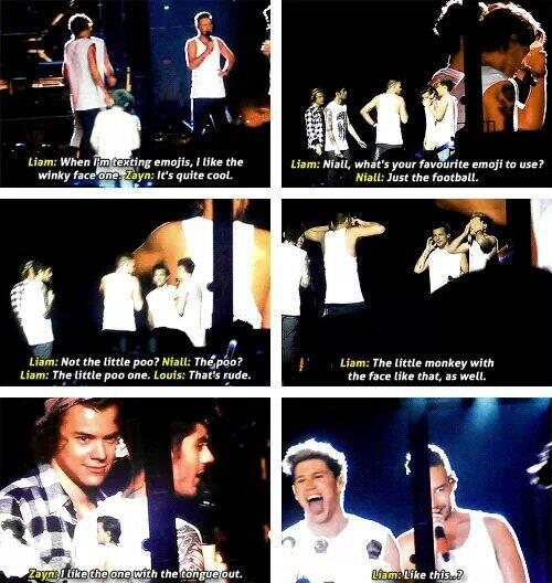 imFRAPPEper's tweet image. The Emojis Hahaha!! Bow #OneDirectionEnPeru I love his tongue :)