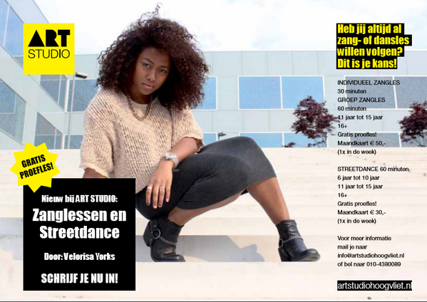 ArtStudioHV's tweet photo. ZANG/STREETDANCE LESSEN DOOR @VelorisaYorks VANAF VOLGENDE WEEK! Kom langs voor een proefles! http://t.co/pj9bll70PD http://t.co/xsD8CPrhOw