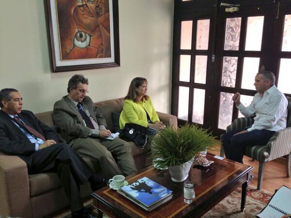 Con la coordinadora de PNUD Consuelo Brucé estableciendo canales d cooperación en descentralización y gobernabilidad