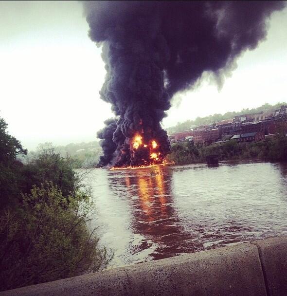 Train Derails In Lynchburg, Massive Fire Erupts, “Flames Stories High” thumbnail