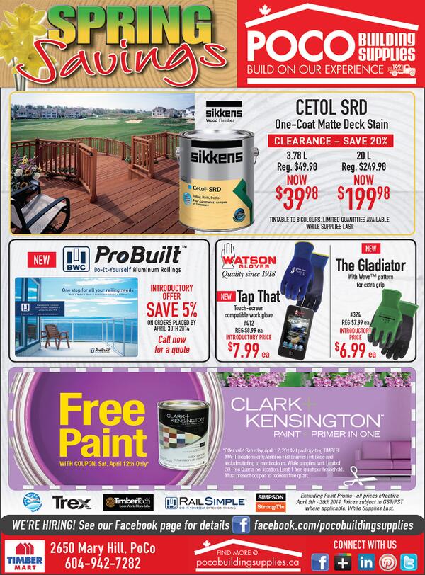 pocobldsupplies's tweet image. Last day to take advantage of our #April #Flyer! Hurry in today! #probuilt #sikkens #watsongloves