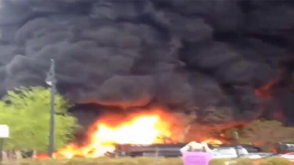 CSX Corp train derailed in Lynchburg, Virginia on fire and carrying crude oil