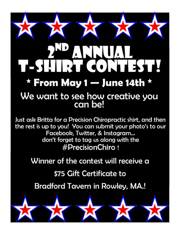It's that time of year again! Our 2nd Annual T-shirt contest! #precisionchiro