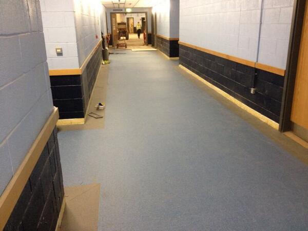 supersie's tweet photo. Players corridor at the Etihad stadium in Tarkett Granit safe.T http://t.co/Kd3fjphph3