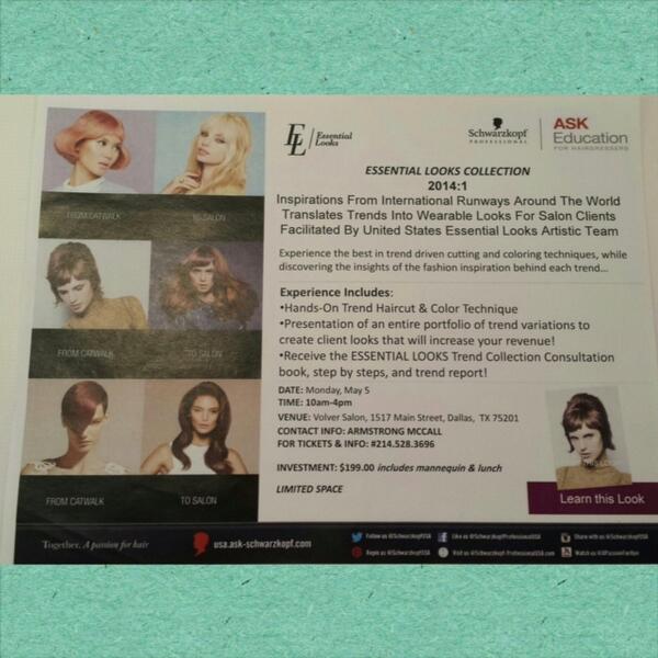 VolverSalon's tweet photo. There's still 2 spots available for this class if anybody is interested. Please contact your Armstrong McCall rep. http://t.co/lmGC8ypBIb