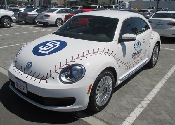 BallySportsSD's tweet photo. #BaseBug's lookin fresh thanks to a little love from our friends at @KearnyMesaVW. http://t.co/fah1hXV84i