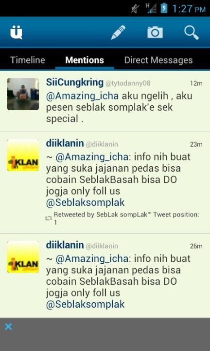 Seblaksomplak's tweet photo. Kak @tyodanny08 beneran order gak niii..hehehe bisa tapi delivery nya minggu ya kak soalnya nunggu kuota ;)) http://t.co/ZIQEJN8IKG