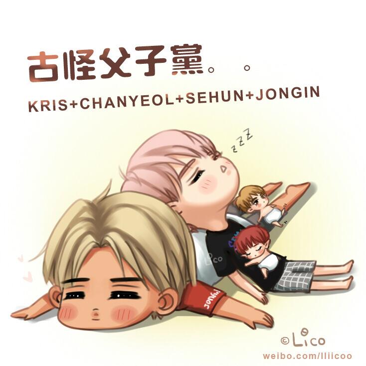 너떠저14 on Twitter: "[FANART] #kaihun and #krisyeol Baby Happy Family by Lico  http://t.co/29bKf3YC6P" / Twitter