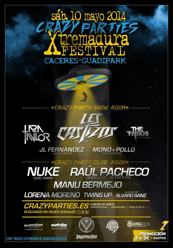 CrazyPartiesGo's tweet photo. S10Mayo #Caceres #Guadipark aterrizamossss con ganas de liarla muy gorda...!!! http://t.co/sxm5gdgJLH