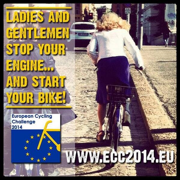 Bolognainbici's tweet photo. Ladies an gentlemen. Stop your engines...and start you bike! #ecc2014 #bici #bologna http://t.co/tE7hwtXdZb