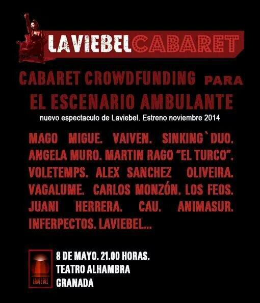 ¡8 Mayo Cabaret Crowdfunding en @teatroalhambra con amigos de Laviebel!
<a href="/antonioleiva81/">Antonio Leiva (Toño)</a> <a href="/LarisaRamosRz/">Larisa Ramos</a> <a href="/EmilioGoyanes/">Emilio Goyanes</a>