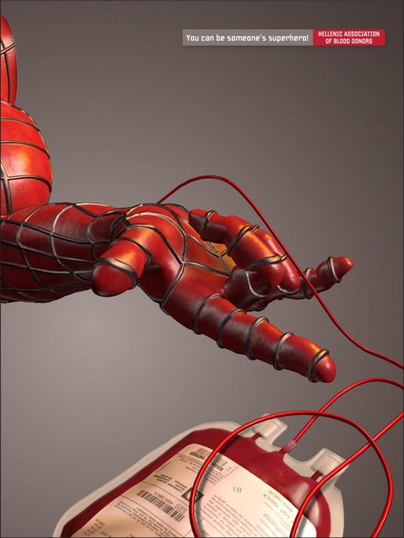 julienfabro's tweet photo. Une superbe publicité pour le don du sang ! "Devenez le super héros de quelqu'un" #spiderman http://t.co/4yk95qx3tp