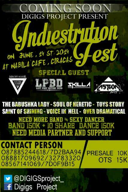 <a href="/LPBDsquadjaktim/">LPBD Squad Jak-Tim</a> "Indiestortion Fest" 14/6/14 @ nabila cafe ciracas NeedMoreBand Cp: 087885244618 <a href="/DIGIGSproject_/">DIGIGS PROJECT</a>