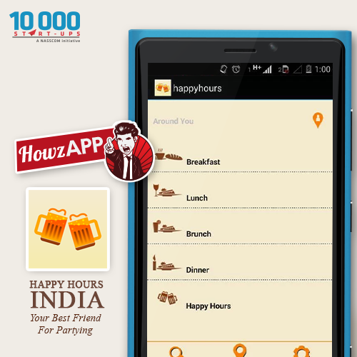 nasscomstartups's tweet photo. @HappyHoursIndia is your guide to the watering holes with the best deals App link: http://t.co/qnJoGhZoFp #HowzApp http://t.co/CZdv1TlTeZ