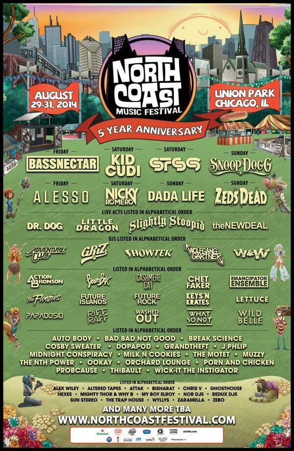 Chi_EDM_Events's tweet photo. FESTIVAL: @northcoastfest announces it's 5th anniversary lineup!! http://t.co/94UbDNZqRJ