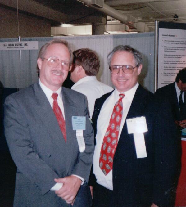 XYPROTechnology's tweet photo. #TBT the 80's - XYPRO's Founder Dale Blommendahl and #Tandemcomputers founder #JimmyTreybig  #HP_NonStop http://t.co/eQeYboPq38