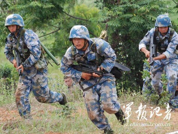 中国人民解放軍海軍陸戦隊海洋迷彩戦闘服超フル装備一式26点セット 官