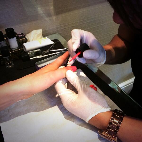 MATCHESFASHION's tweet photo. A summery manicure by @RococoNails at our Holiday Shop event #ReadyJetsetGo http://t.co/nEPgYmPO3E