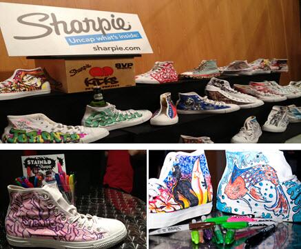 SharpieCanada's tweet photo. #tbt to the first ever @TDotLovesKicks Sneaker Design Project! Gearing up for tomorrow's event! #Sharpie #SDP2014 http://t.co/sPue7yY4vm