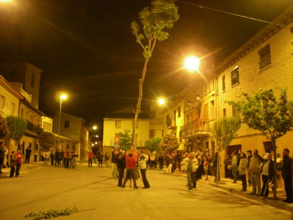 SAntnEmb's tweet photo. Así era el chopo que pusimos en la plaza el año pasado. Es muy emocionante ver a los mozos alzarlo con las cuerdas. http://t.co/iEx3IM0Uyg