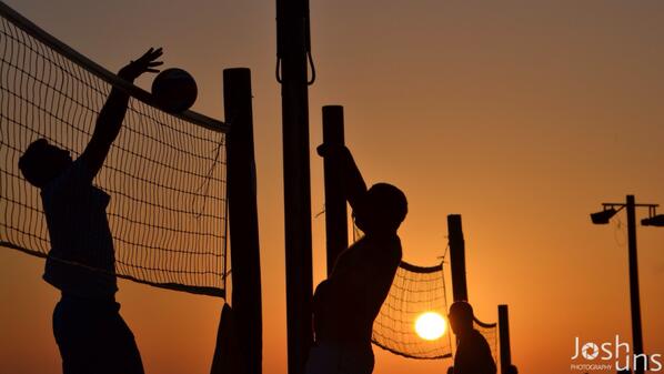JoshUns's tweet photo. 'Denied' #Volleyball on #Gordon #Beach #TelAviv @ #Sunset 
More Here > http://t.co/OTP7cz5F2K http://t.co/dIr1kM5LUI