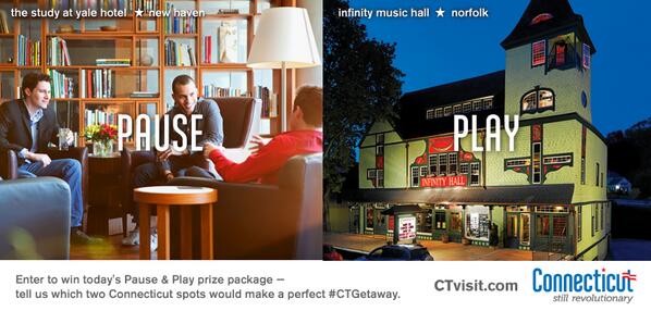 CTvisit's tweet photo. New giveaway today! Tweet us two CT activities that would make for a perfect #CTGetaway to enter to win this prize http://t.co/gmqIj6P6eW