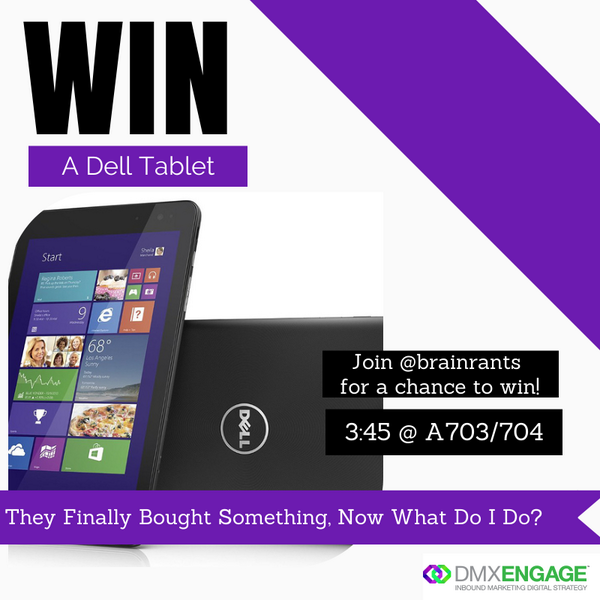 DMXENGAGE's tweet image. Join us for the last leg of the #customer journey and have the opportunity to win a Dell tablet! #spop14 #AmplifyDMX