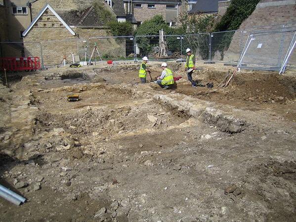 While forming the car parking areas for the extended store we uncovered the remains of a 17th Century building...
