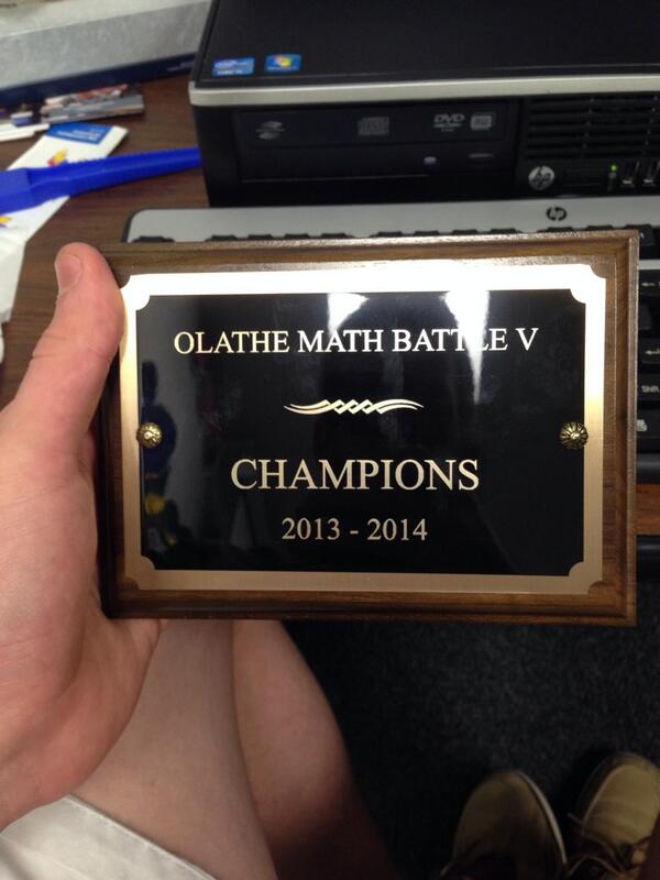 _spoor's tweet image. Got my plaque from yesterday. #MathChamp #NeededThis