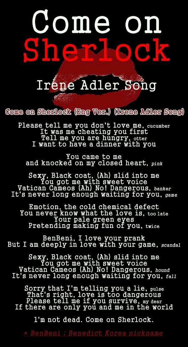 SherlockPhone's tweet image. 아이린애들러송 영어버전 ♥ youtube.com/watch?v=-E0Mvq… @Sherlock_CB_own ^^ Irene Adler Song