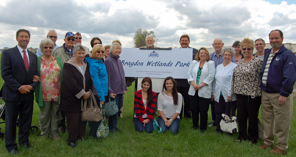 Mayor Jessup was joined yesterday by members of the Bragdon family in the naming of our new "Bragdon Wetlands Park."