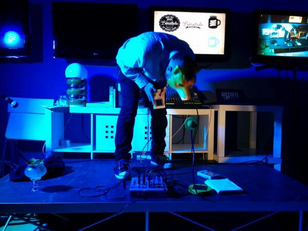 minoparisi's tweet photo. yesterday #microparty in #Roma crazy #8bit #chiptune fox @werto  live at @BarattoloRoma @viplusplus #nerd http://t.co/nWVqdfNg8d