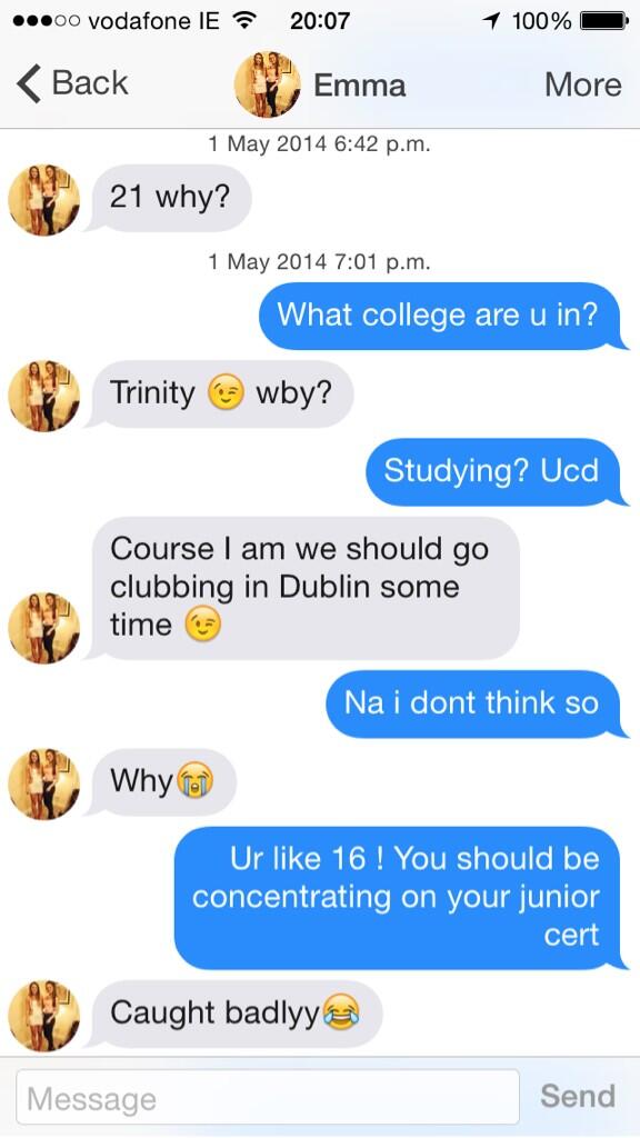 shieloooo's tweet photo. Classic young girls on tinder #Seeye http://t.co/pGU9eGu68O