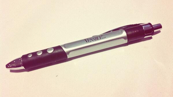nathenson's tweet photo. Pen from @VenableLLP looks like Dr. McCoy's hypo spray in @StarTrek. Seriously cool #conferencebling @ABAEntSports http://t.co/ig6r197wCS