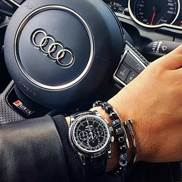 AudiWilsonville's tweet photo. "Happy 175th birthday to the king of watches...#patekphilipp #cartieron the wrist." @Audi via: http://t.co/VVRbeQQLok http://t.co/bEKwcgNder